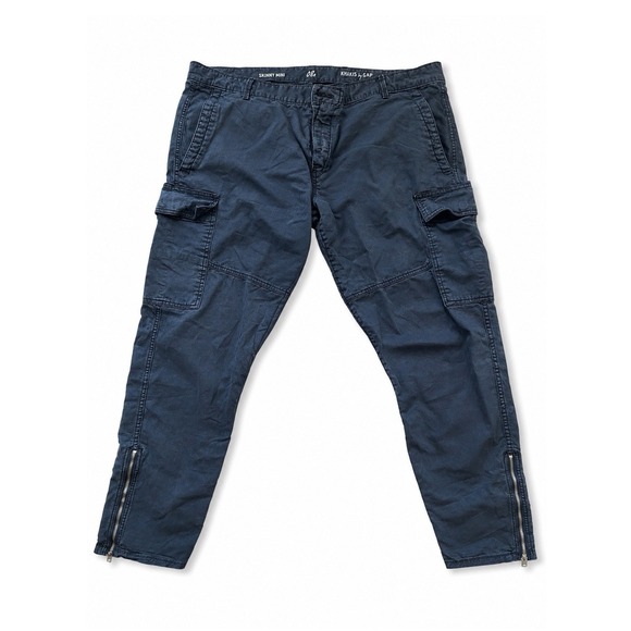 GAP Other - GAP Khakis Cargo Pants Women's Size 8/30 Navy Blue Skinny Zip Ankle Utility